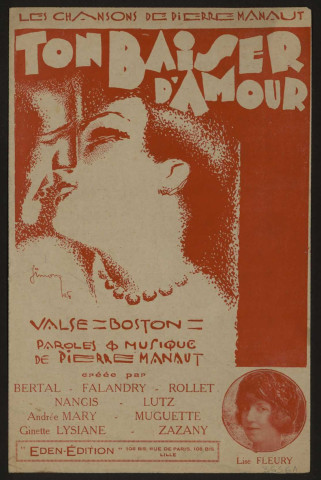 Ton baiser d'amour, paroles et musique Pierre Manaut