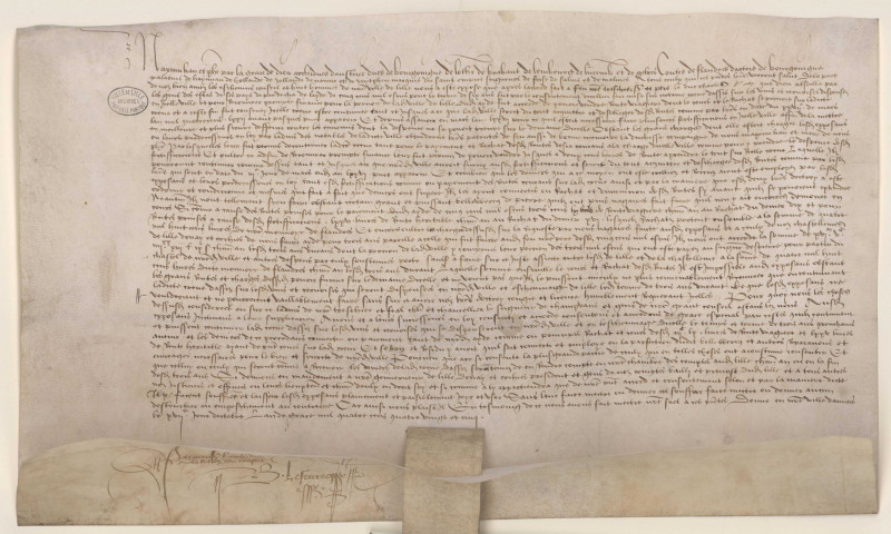 Lettres-patentes de Maximilien et de Philippe le Beau prolongeant de trois ans le droit d'assis (17 octobre 1485).