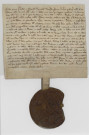 Approbation par Gui, comte de Flandre, de la vente d'une dîme à Gits faite au profit du Chapitre Saint-Pierre par Jean de Nieukerke, tenue en fief de Lambert d'Ougerlande (avril 1266).