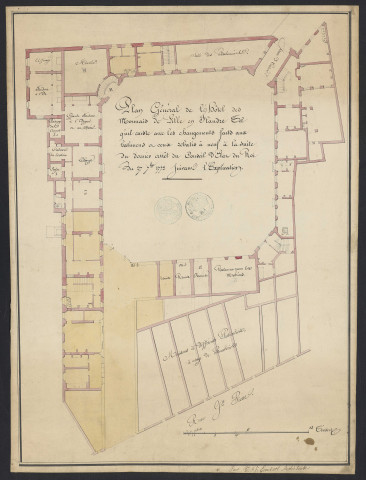 Plan général de l'Hôtel des Monnaies de Lille (27 septembre 1772).