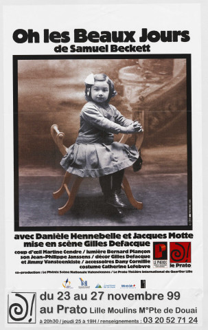Théâtre du Prato. "Oh les beaux jours" de Samuel Beckett.