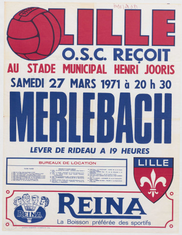 Stade municipal Henri Jooris. Match de football L.O.S.C. contre Merlebach.
