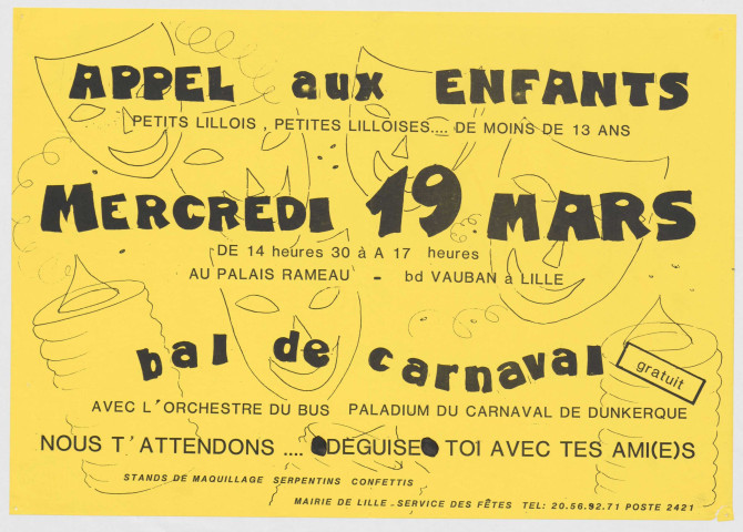 Appel aux enfants. Bal du carnaval.