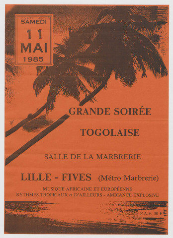 Lille Fives. Grande soirée Togolaise.