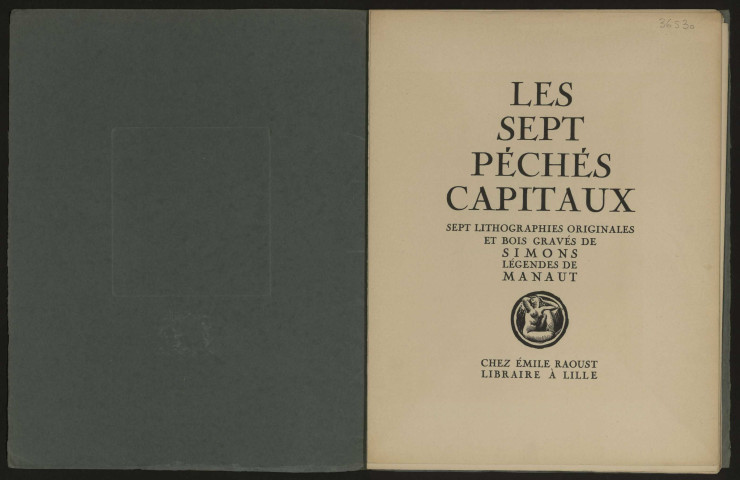 Les sept péchés capitaux (lithographies de Simons). Imprimerie Emile Raoust.