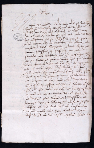 Notification au Gouverneur et aux Etals de Lille du mariage de l'archiduc Albert avec l'infante Isabelle (5 décembre 1597).
