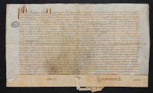 Arrêt du Parlement de Paris au sujet de l'accord entre Guilbert, seigneur de Roubaix, chevalier, et la ville de Lille, concernant le privilège d'arsin (16 décembre 1348).