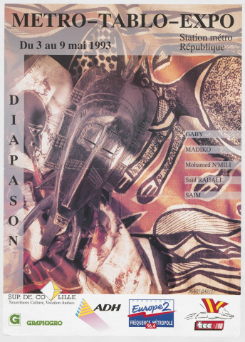 Station de métro République. Diapason. Exposition Gabi Madiki, Mohamed N'Mili, Saïd Rahali, Saïm.