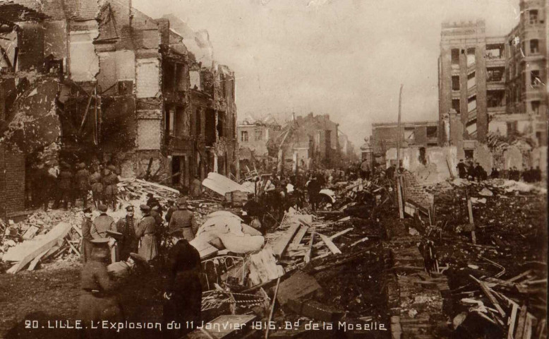 Lille. - Boulevard de Belfort : explosion du 11 Janvier 1916.