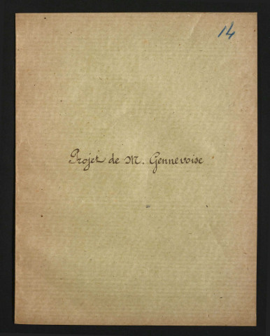 Projet de M. Gennevoise, ancien notaire. Alignements nouveaux et projets de rues proposés à la Ville de Lille par suite des incendies arrivés en octobre 1914 lors du bombardement de Lille