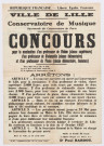 Conservatoire de musique. Concours pour la nomination d'un professeur de violon, professeur de violoncelle et professeur de piano. Arrêté du 25 avril 1927.