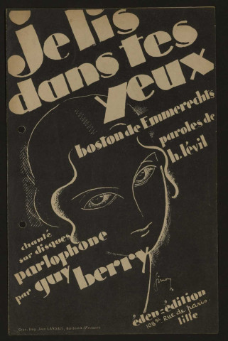 Je lis dans tes yeux, paroles H. Lévil, musique Raymond Emmerechts