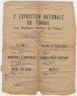 2ème exposition nationale du travail. "Les meilleurs ouvriers de France". Expositions régionales ou départementales et exposition nationale à Paris