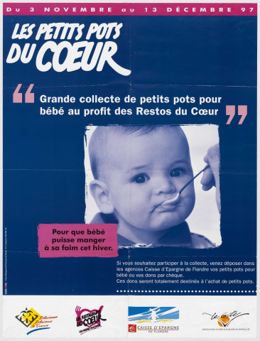 Les restaurants du cœur. Grande collecte des petits pots pour bébé au profit des restos du cœur.