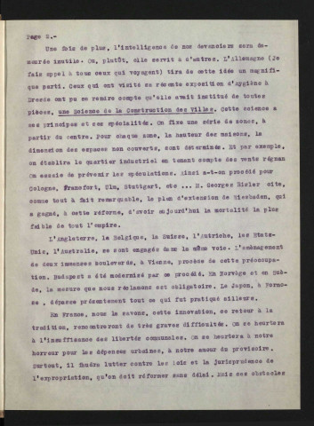 Plan d'extension par M Herriot, maire de Lyon. Publié dans le bâtiment du Nord le 1er juillet 1912