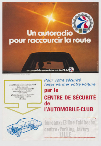 Automobile-Club du Nord de la France. Pour votre sécurité faites vérifier votre véhicule.