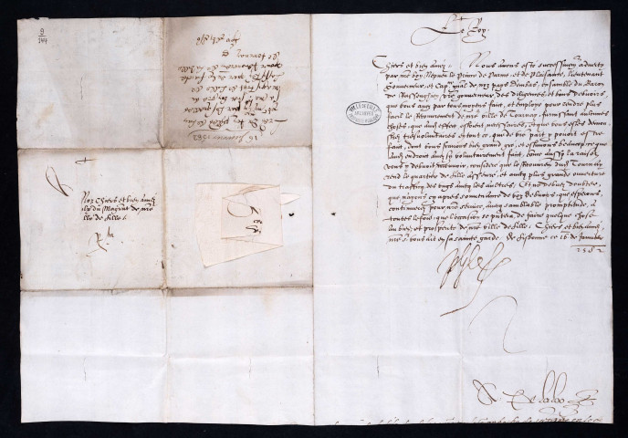 Remerciements de Philippe II à l'échevinage pour ses bons offices lors de la prise de Tournai (16 janvier 1582).