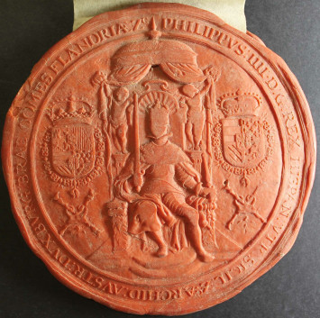 Sceau du roi d'Espagne Philippe IV - Archives municipales de Lille - PAT/137/2589