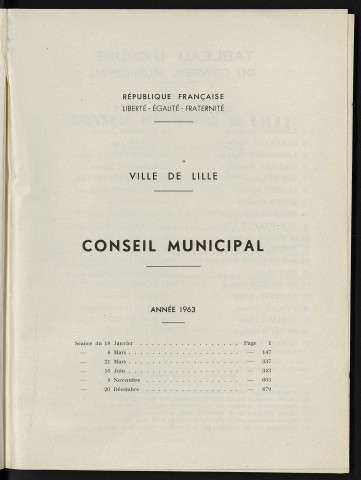 Table analytique 1963
