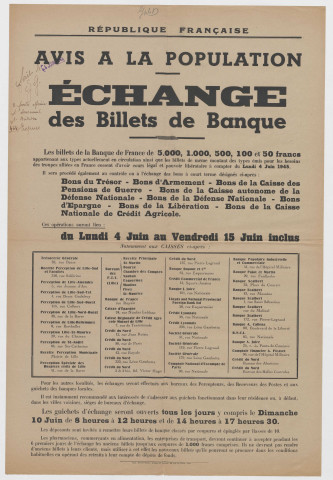 Deligne, Général de division, Commandant la 1ère région Militaire. Avis aux appelés de la classe 1943.