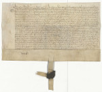 Main-levée de la saisie de la châtellenie de Lille, de la seigneurie de La Boutillerie et de celle d'Haubourdin au profit de Pierre de Luxembourg, comte de Brienne, fils du défunt comte de Saint-Pol, en exécution du privilège de non-confiscation, et de la seigneurie de « Borgueval » en Brabant, revenant audit Pierre du chef de sa mère Jeanne de Bar, première femme du défunt (27 mars 1477).