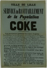 Ravitaillement . - Réglementation concernant le coke: 1 affiche