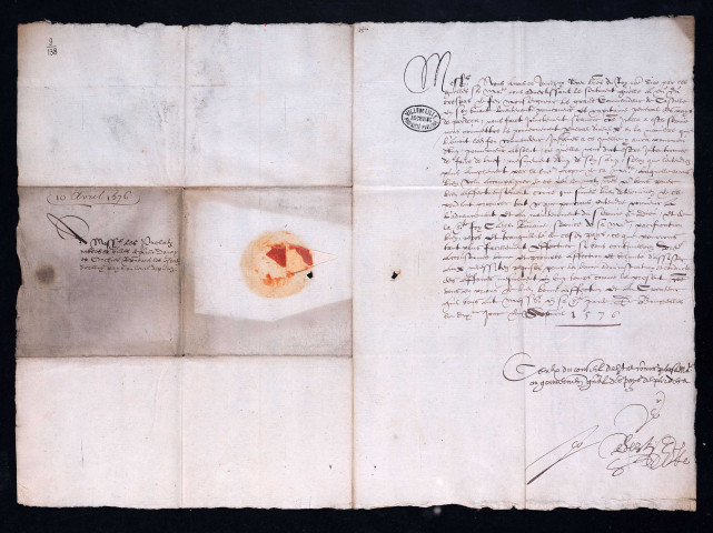 Notification du décès de Louis de Requesens, grand commandeur de Castille, lieutenant-général des Pays-Bas (10 avril 1576).