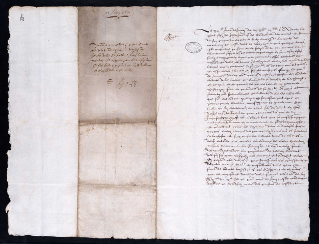Sentences criminelles pour trahison contre Adrien Le Plat, né à Bondues, domicilié à Lille, faubourg de Courtrai, et contre Michel Lefebvre, teinturier, porte-enseigne d'une compagnie bourgeoise (9 juin 1581).
