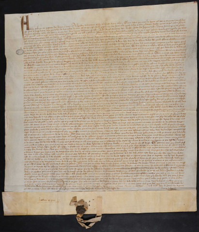 Homologation par le Parlement sur l'accord entre Jean de Luxembourg, châtelain de Lille, et l'échevinage.