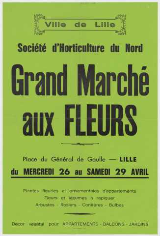 Lille. Grand'Place. Grand Marché aux fleurs. Société d'horticulture du Nord