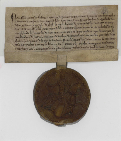 Lettres-patentes de Gui, comte de Flandre, affranchissant de tout service de fief la dîme vendue par Lambert de Ougerlande.