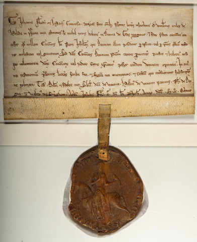 Lettre de Jeanne, comtesse de Flandre, attestant que Woubert de Holede, chevalier, à renoncé à tous droit en faveur du chapitre Saint-Pierre sur la dîme de Gits (1er décembre 1218).