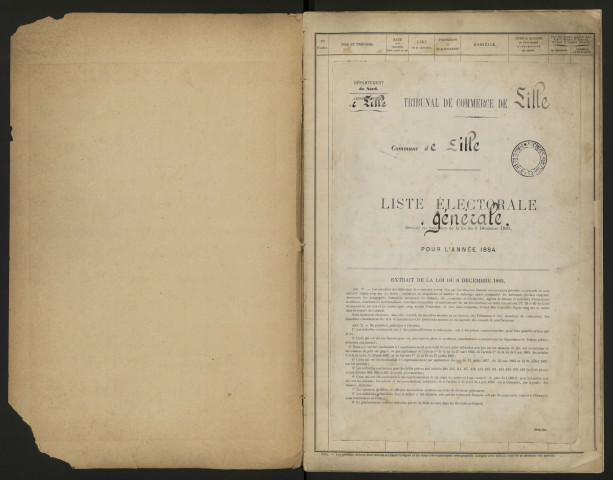 Tribunal de commerce, 1884.