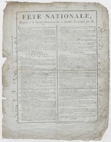 Fête nationale proposée à la Société populaire