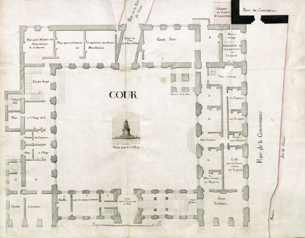 Projet de restauration de l'Hôtel de Ville de Lille en partie incendié dans la nuit du 17 au18 novembre 1700.