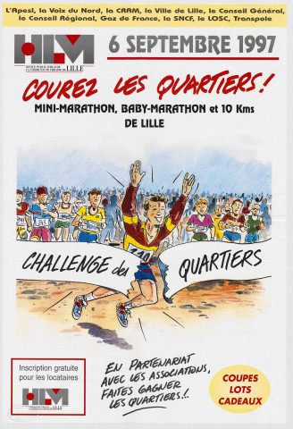 Challenge des quartiers. Mini-marathon, baby-marathon et 10 km de Lille.