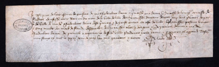 Quittance par Boquet Delatre, écuyer de cuisine d'Isabelle de Portugal, duchesse de Bourgogne, de 12 tasses offertes lors de sa joyeuse entrée à Lille (29 mai 1430).