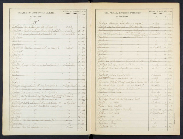 Table et cases 1-400