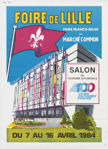 Foire internationale de Lille 1984. Foire franco-belge du marché commun. Encart. "Salon du tourisme automobile"