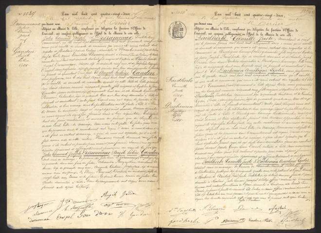 1882 du 7 septembre au 31 décembre + table