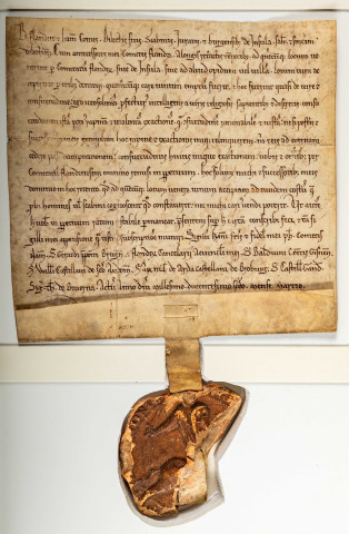 Renonciation par Baudouin IX, comte de Flandre avant son départ pour Jérusalem de son droit de réquisition sur le vin (mars 1203).