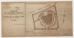 Jardins aux abords de l'Hôtel de Ville. - Aménagement du square du Réduit, des abords de la Noble Tour et du square de l'Hôtel de Ville.