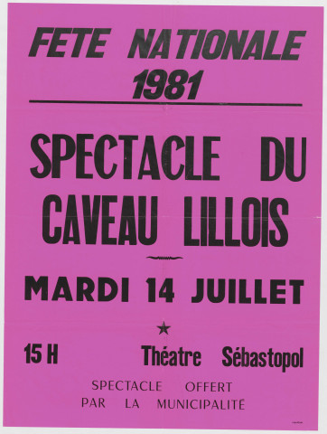 Théâtre Sébastopol. Spectacle du caveau lillois.