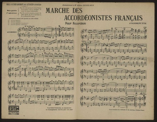 Marche des accordéonistes français,musique J. Vandeputte