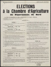 Arrêté préfectoral. Elections à la chambre d'agriculture du département du Nord.