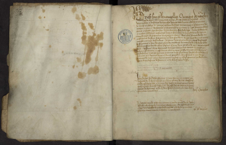 Briefs de la terre et seigneurie de Marcq en Baroeul, Wasquehal, etc. appartenant aux religieuses de Notre-Dame de Flines