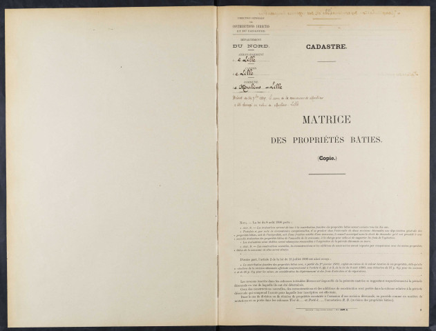 Table et cases 1-460