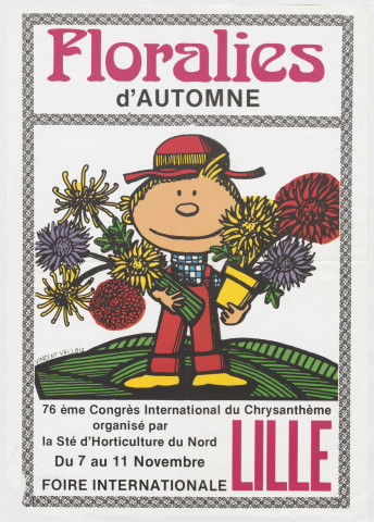 Foire internationale de Lille. Floralie d'automne. 76ème congrès international du chrysanthème organisé par la société d'horticulture du Nord