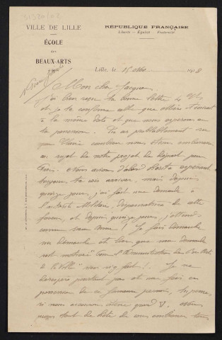 Lettres d'Eugène Deplechin à son fils Jacques.