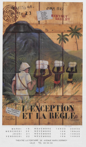 Théâtre La Fontaine, avenue Marx Dormoy. "L'exception et la règle" de Bertolt Brecht par la compagnie Daniel Bazilier.